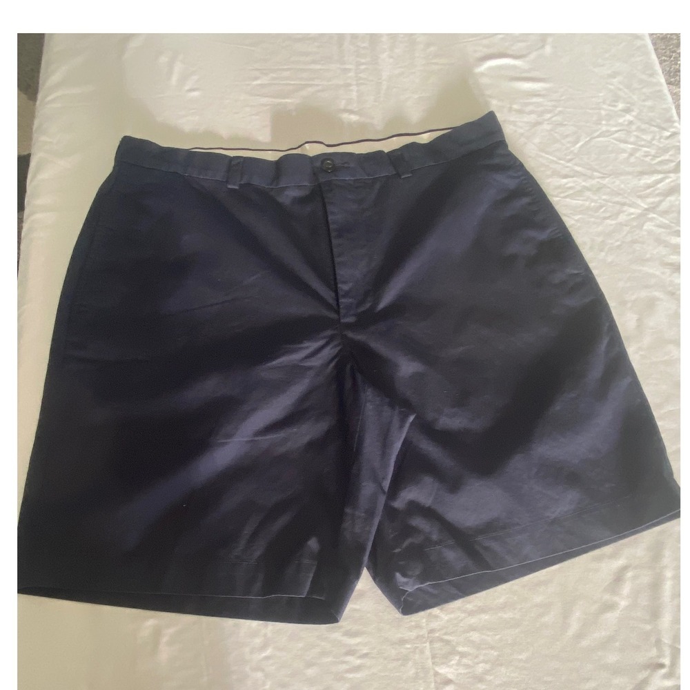 Brooks Brothers 346 Mens Navy‎ Blue Chino Shorts Size 36 100% Cotton Flat Front